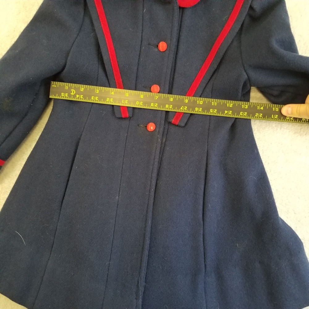 Vintage Rothschild Coat Girls Size 6 Navy Blue Buttons Stains USA - Picture 8 of 12
